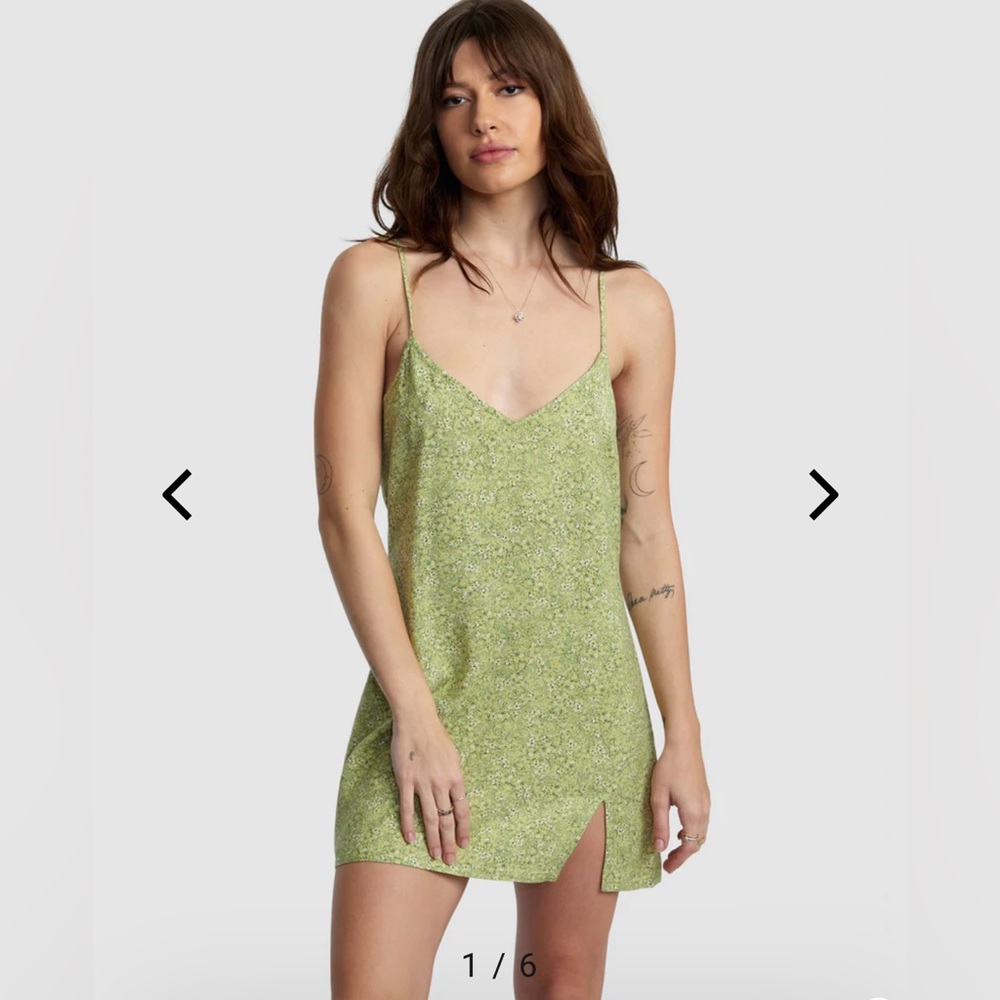 RVCA Slip Up Mini Dress - Fern
